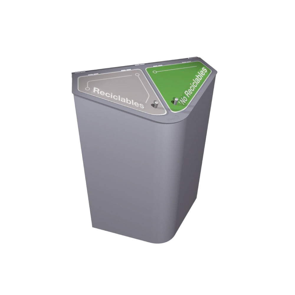 Basurera abanico con tapa dos compartimientos