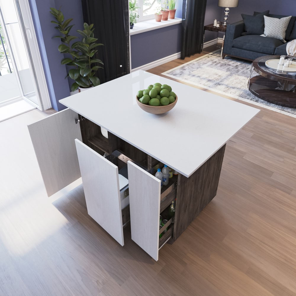 Barra Barcelona 1.20m Módulos Botellero + Basurera + Entrepaño