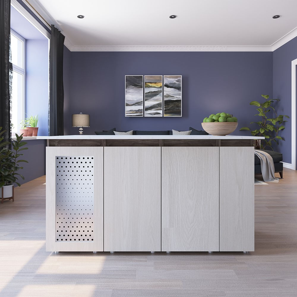 Barra Barcelona 1.50m Módulos Botellero + Basurera + Entrepaño + Canasta