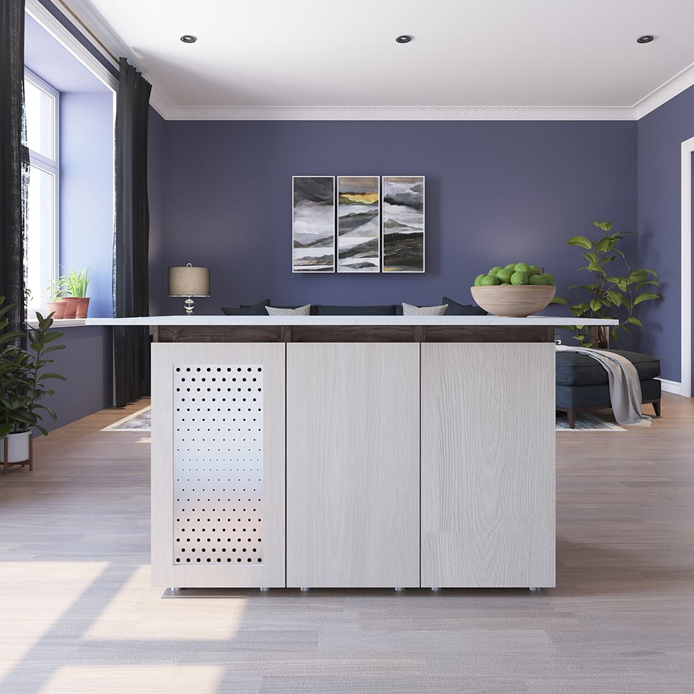 Barra Barcelona 1.50m Módulos Basurera + Entrepaño + Canasta