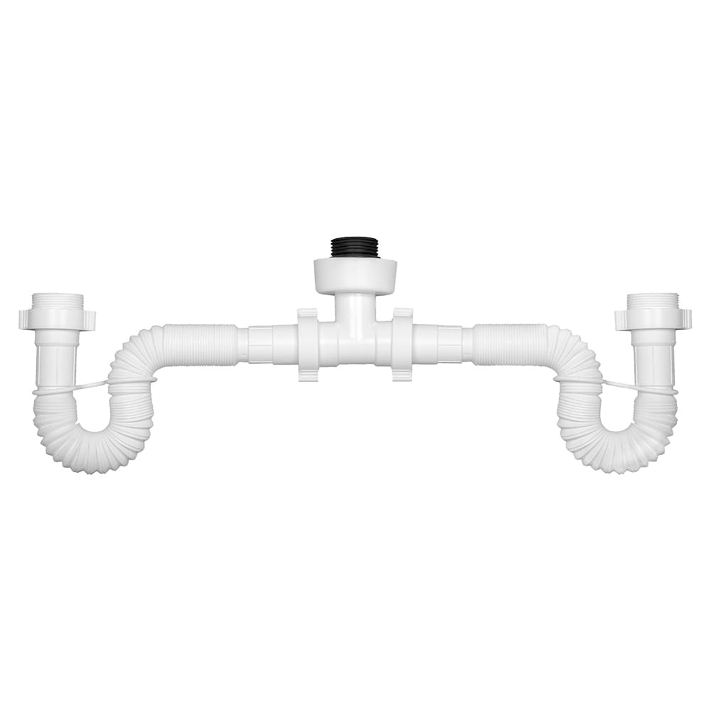 Sifón doble flexible Blanco