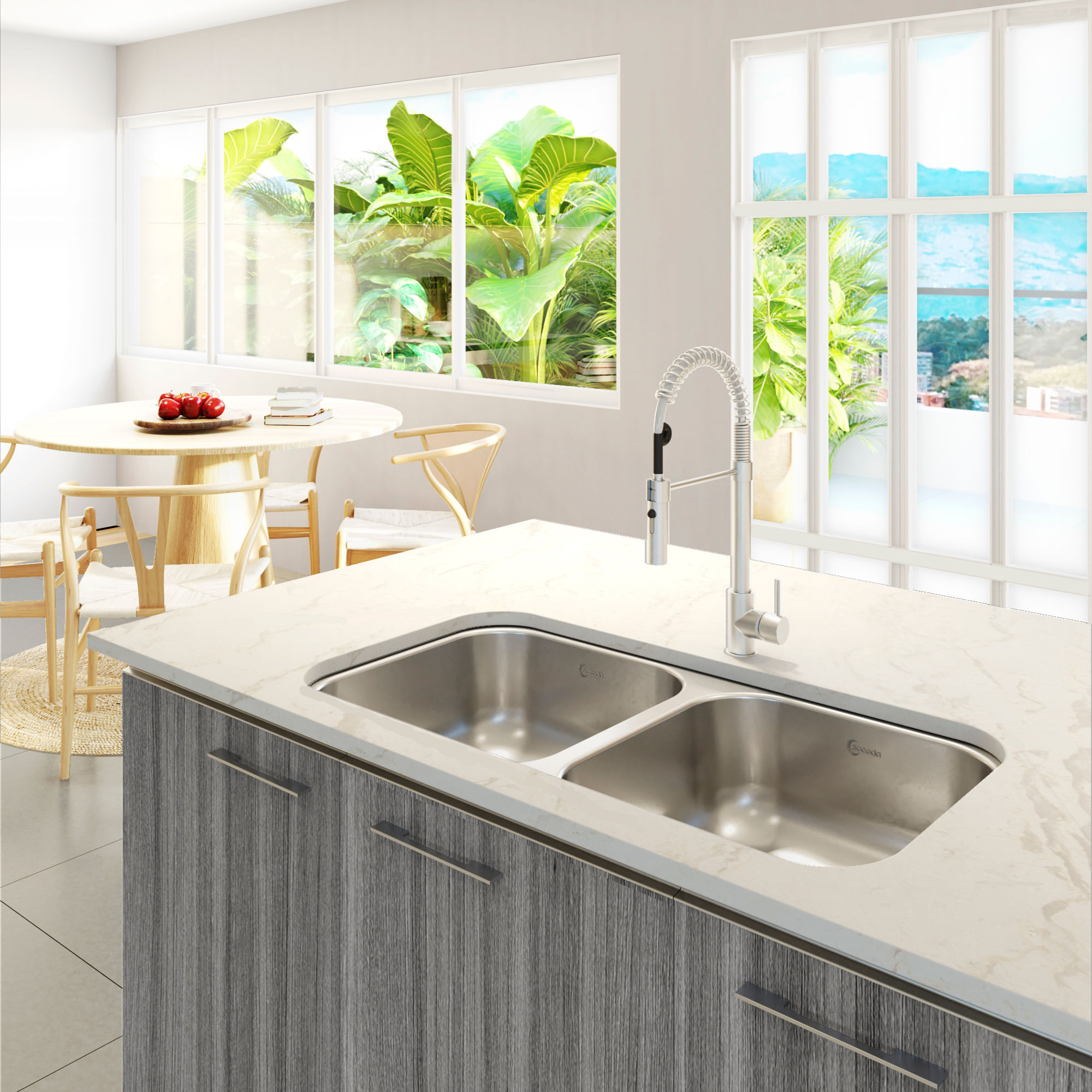 Lavaplatos Doble Tanque 80x43cm + Canastillas y Sifón