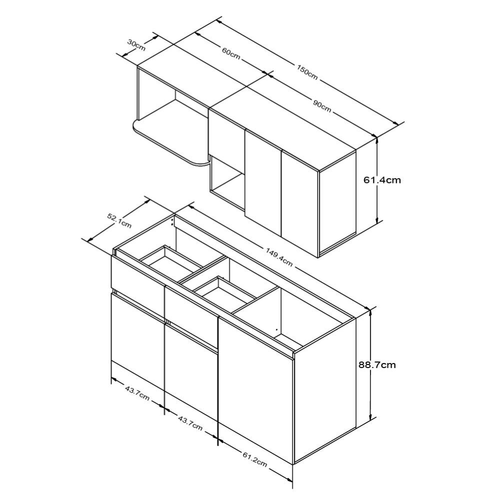 Medidas Cocina Integral Toscana