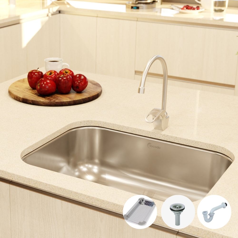 Lavaplatos 55x43 + Canastilla + Sifón + Escurridor